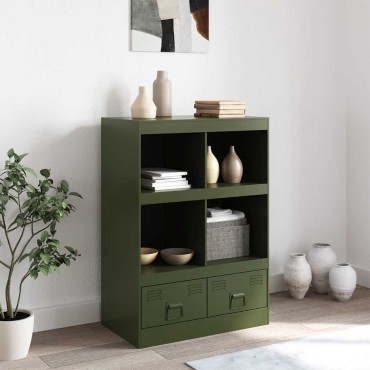 vidaXL Ραφιέρα Πράσινο Λαδί 67x39x95cm από Ατσάλι 1 τεμ.