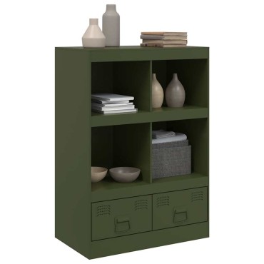 vidaXL Ραφιέρα Πράσινο Λαδί 67x39x95cm από Ατσάλι 1 τεμ.