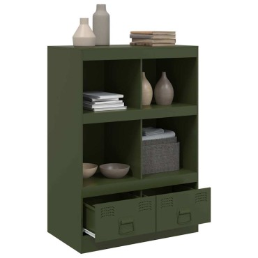 vidaXL Ραφιέρα Πράσινο Λαδί 67x39x95cm από Ατσάλι 1 τεμ.