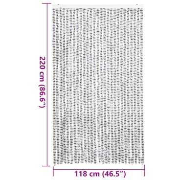 vidaXL Σήτα Εντόμων Ανοιχτό Γκρι / Σκούρο Γκρι 118x220 εκ. από Σενίλ