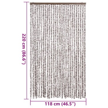vidaXL Σήτα Εντόμων Taupe / Λευκό 118x220 εκ. από Σενίλ