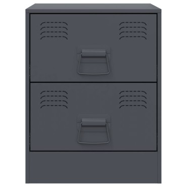 vidaXL Κομοδίνο Ανθρακί 34,5x39x44cm από Χάλυβα 1 τεμ.