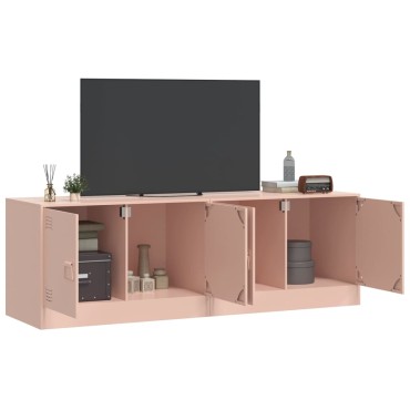 vidaXL Έπιπλα Τηλεόρασης 2 τεμ. Ροζ 67x39x44cm από Χάλυβα