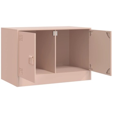 vidaXL Έπιπλα Τηλεόρασης 2 τεμ. Ροζ 67x39x44cm από Χάλυβα
