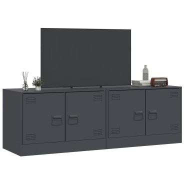 vidaXL Έπιπλα Τηλεόρασης 2 τεμ. Ανθρακί 67x39x44cm από Χάλυβα