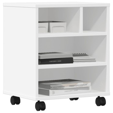 vidaXL Βάση Εκτυπωτή με Ρόδες Λευκή 41x32x48 εκ.