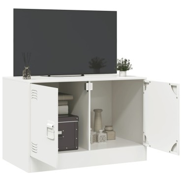 vidaXL Έπιπλο Τηλεόρασης Λευκό 67x39x44cm από Χάλυβα