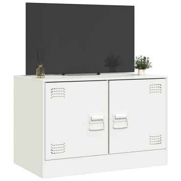 vidaXL Έπιπλο Τηλεόρασης Λευκό 67x39x44cm από Χάλυβα