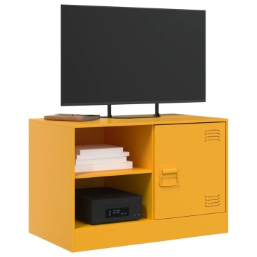 vidaXL Έπιπλο Τηλεόρασης Μουσταρδί Κίτρινο 67x39x44cm από Ατσάλι