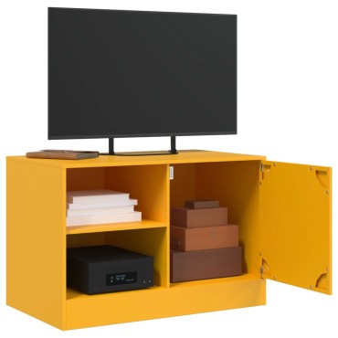 vidaXL Έπιπλο Τηλεόρασης Μουσταρδί Κίτρινο 67x39x44cm από Ατσάλι