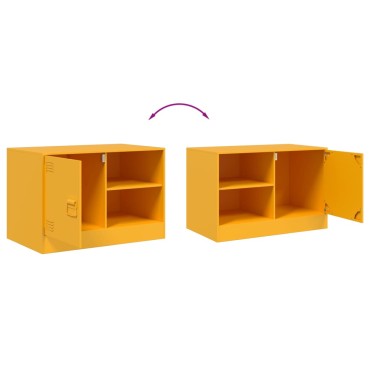 vidaXL Έπιπλο Τηλεόρασης Μουσταρδί Κίτρινο 67x39x44cm από Ατσάλι