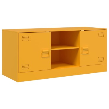 vidaXL Έπιπλο Τηλεόρασης Μουσταρδί Κίτρινο 99x39x44cm από Ατσάλι