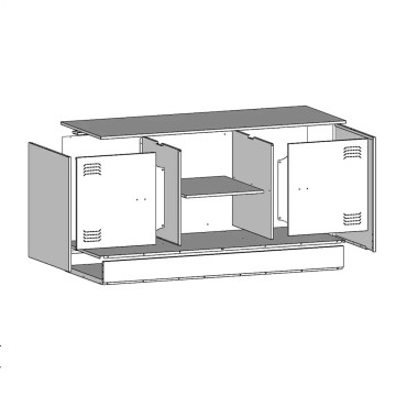 vidaXL Έπιπλο Τηλεόρασης Μουσταρδί Κίτρινο 99x39x44cm από Ατσάλι