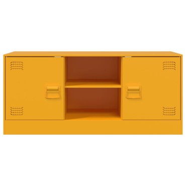 vidaXL Έπιπλο Τηλεόρασης Μουσταρδί Κίτρινο 99x39x44cm από Ατσάλι