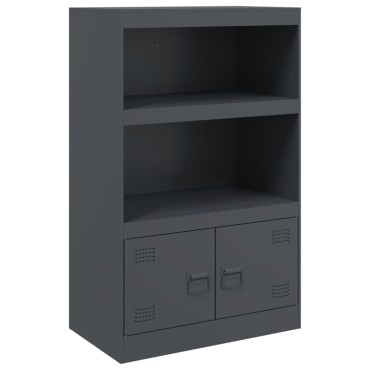 vidaXL Μπουφές Ανθρακί 67x39x107cm από Ατσάλι 1 τεμ.