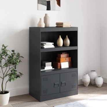 vidaXL Μπουφές Ανθρακί 67x39x107cm από Ατσάλι 1 τεμ.