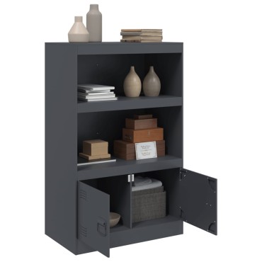 vidaXL Μπουφές Ανθρακί 67x39x107cm από Ατσάλι 1 τεμ.