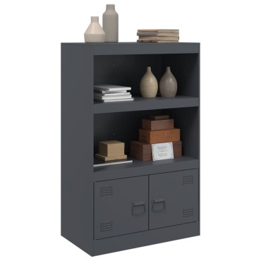 vidaXL Μπουφές Ανθρακί 67x39x107cm από Ατσάλι 1 τεμ.