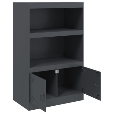 vidaXL Μπουφές Ανθρακί 67x39x107cm από Ατσάλι 1 τεμ.