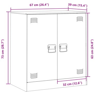 vidaXL Ντουλάπι Ροζ 67x39x73cm από Ατσάλι 1 τεμ.