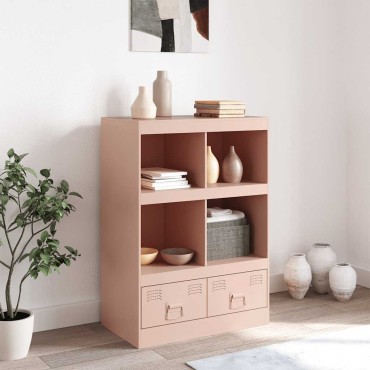 vidaXL Ραφιέρα Ροζ 67x39x95cm από Ατσάλι 1 τεμ.