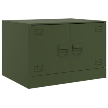 vidaXL Τραπεζάκι Σαλονιού Πράσινο Λαδί 67x50x44cm από Ατσάλι 1 τεμ.