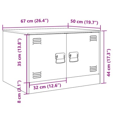 vidaXL Τραπεζάκι Σαλονιού Πράσινο Λαδί 67x50x44cm από Ατσάλι 1 τεμ.