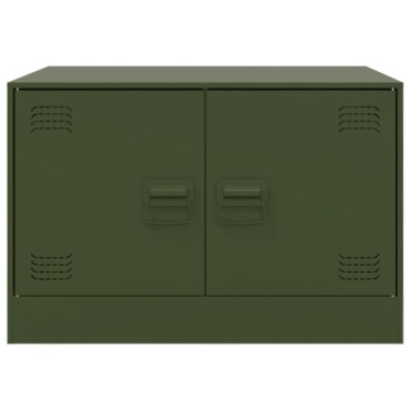 vidaXL Τραπεζάκι Σαλονιού Πράσινο Λαδί 67x50x44cm από Ατσάλι 1 τεμ.