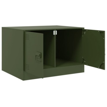 vidaXL Τραπεζάκι Σαλονιού Πράσινο Λαδί 67x50x44cm από Ατσάλι 1 τεμ.