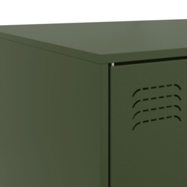 vidaXL Τραπεζάκι Σαλονιού Πράσινο Λαδί 67x50x44cm από Ατσάλι 1 τεμ.