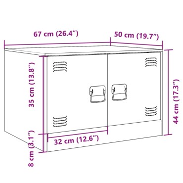 vidaXL Τραπεζάκι Σαλονιού Μαύρο 67x50x44cm από Ατσάλι 1 τεμ.