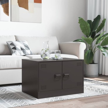 vidaXL Τραπεζάκι Σαλονιού Μαύρο 67x50x44cm από Ατσάλι 1 τεμ.
