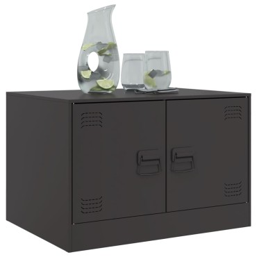 vidaXL Τραπεζάκι Σαλονιού Μαύρο 67x50x44cm από Ατσάλι 1 τεμ.