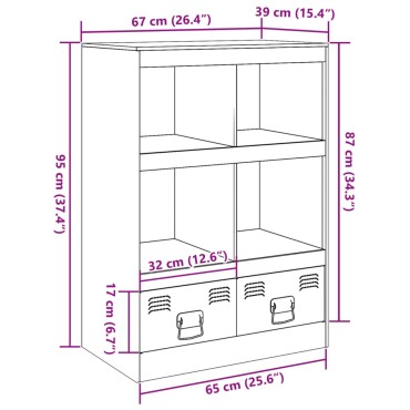 vidaXL Ντουλάπι Μαύρο 67x39x95cm από Ατσάλι 1 τεμ.