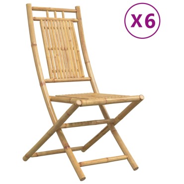 vidaXL Καρέκλες Κήπου Πτυσσόμενες 6 τεμ. 46x66x99cm από Μπαμπού