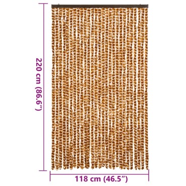 vidaXL Σήτα Εντόμων Ώχρα και Λευκό 118x220 εκ. από Σενίλ