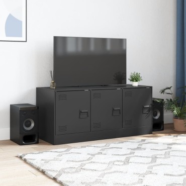 vidaXL Έπιπλο Τηλεόρασης Μαύρο 99x39x44cm από Ατσάλι