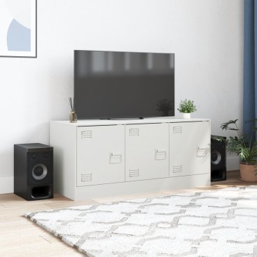 vidaXL Έπιπλο Τηλεόρασης Λευκό 99x39x44cm από Ατσάλι
