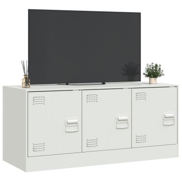 vidaXL Έπιπλο Τηλεόρασης Λευκό 99x39x44cm από Ατσάλι