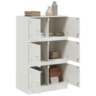 vidaXL Μπουφές Λευκός 67x39x107cm από Ατσάλι 1 τεμ.