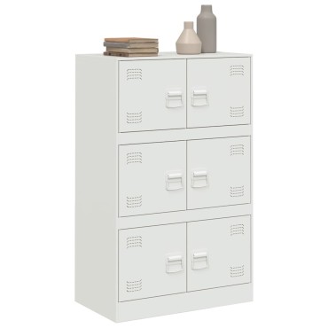 vidaXL Μπουφές Λευκός 67x39x107cm από Ατσάλι 1 τεμ.
