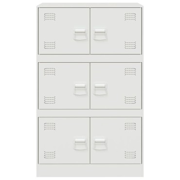 vidaXL Μπουφές Λευκός 67x39x107cm από Ατσάλι 1 τεμ.
