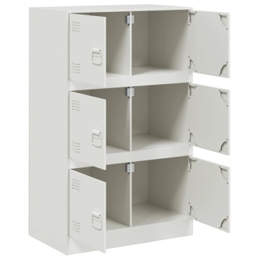 vidaXL Μπουφές Λευκός 67x39x107cm από Ατσάλι 1 τεμ.