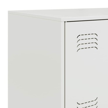 vidaXL Μπουφές Λευκός 67x39x107cm από Ατσάλι 1 τεμ.