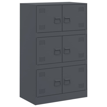 vidaXL Μπουφές Ανθρακί 67x39x107cm από Ατσάλι 1 τεμ.