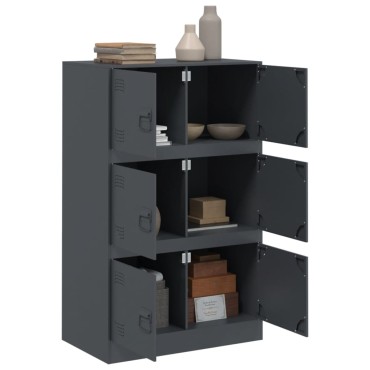 vidaXL Μπουφές Ανθρακί 67x39x107cm από Ατσάλι 1 τεμ.