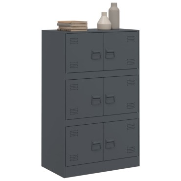 vidaXL Μπουφές Ανθρακί 67x39x107cm από Ατσάλι 1 τεμ.