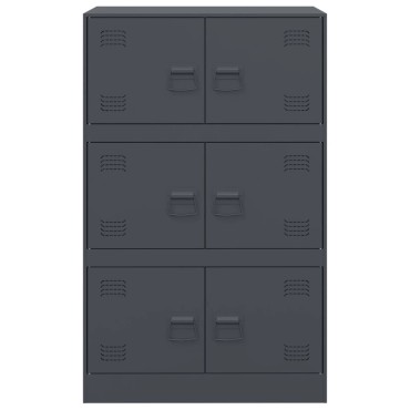 vidaXL Μπουφές Ανθρακί 67x39x107cm από Ατσάλι 1 τεμ.