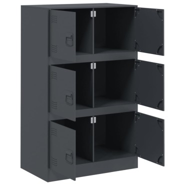 vidaXL Μπουφές Ανθρακί 67x39x107cm από Ατσάλι 1 τεμ.