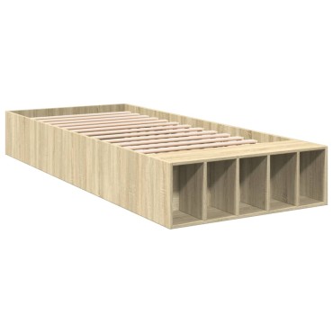 vidaXL Πλαίσιο Κρεβατιού Sonoma Δρυς 90 x 190 εκ. Επεξεργασμένο Ξύλο